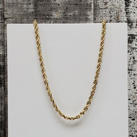 22" 10K Solid Rope Chain Necklace