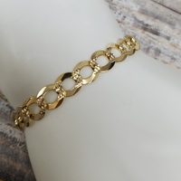 9.5" 10K Diamond Cut Solid Curb Link Bracelet