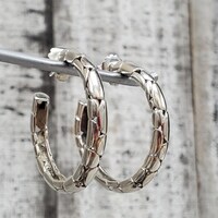 Silver John Hardy Pebble Hoop Earrings