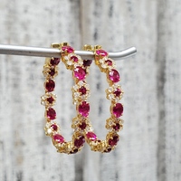 14K Sopraffino Pink Sapphire + Diamond Earrings