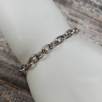 8.25" Silver Oval Link Bracelet