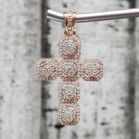 10K Diamond Cross Religious Pendant