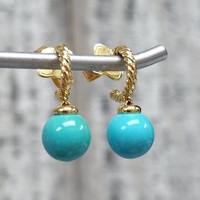 18K Yurman Solari Turquoise Bead Earrings