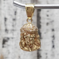 14K Diamond Solid Jesus Piece Pendant