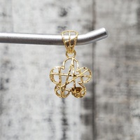 18K Fancy Flower Design Freeform Pendant