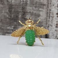 18K Tibor Jade Bee W/ Diamond Eyes Pendant/Pin 