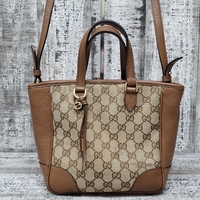 Gucci GG Canvas Small Bree Tote Hand Bag 449241