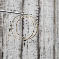 14K Textured Hoop Earrings