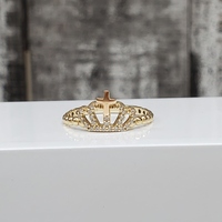 14K Crown Cross Religious CZ Ring