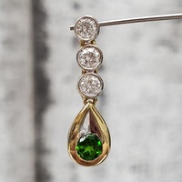 14K Green Stone Diamond Pendant