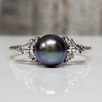 14K Pearl + Diamond Ring