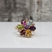 14K Multi Colored Stone Diamond Ring