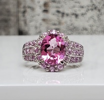 14K Pink Coated Topaz Ring