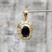 10K Meander Design Sapphire Pendant