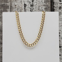 24" 14K Diamond Cut Solid Curb Link Necklace