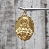 14K Double Sided Virgin Mary / Jesus Religious Pendant