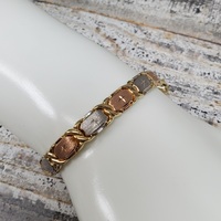 7" 14K TriColor Fancy Design Bracelet