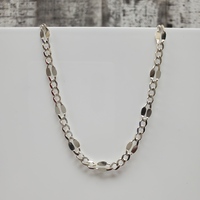 21.25" Silver Fancy Design Curb Link Necklace