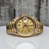 '87 26mm Lady-Datejust 18K Gold Dial + Fluted Bezel Rolex Watch 69178 