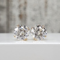 10K CZ Stud w/ Friction Backs Earrings