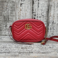 Gucci Calfskin Matelasse Mini GG Marmont Chain