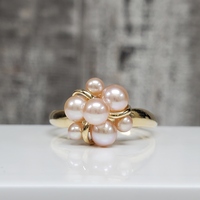 10K Cluster Pink Pearl Ring