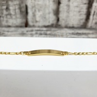 6" 14K Figaro Link ID Bracelet