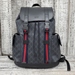 Gucci Double Pocket Buckle Backpack GG Coated Canvas Large 