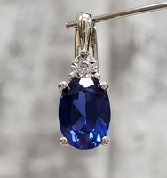 10K Diamond + Blue Stone Pendant