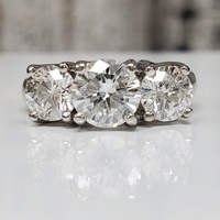 Platinum 3-Row Diamond Ring