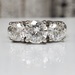 Platinum 3-Row Diamond Ring