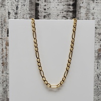 14K Solid Figaro Link Necklace