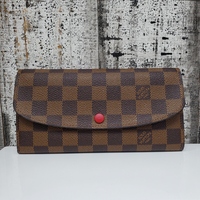 Louis Vuitton Damier Ebene Emilie Wallet Red