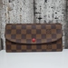 Louis Vuitton Damier Ebene Emilie Wallet Red