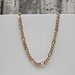 21.75" 14K TriColor Semi Solid Diamond Cut Figaro Link Necklace