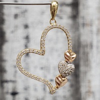 14K Heart CZ Pendant