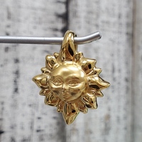 14K Hollow Sun Pendant w/ Face *Some Imperfections*