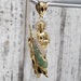 14K St. Jude / San Judas Tadeo Green + White CZ + Religious Pendant 