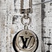 Louis Vuitton Metal Leather Porte Cles LV Cut Circle Key Chain