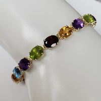 7.25" 14K Multi Colored Bracelet