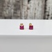 14K Synth Ruby Stud w/ Baby Backs Earrings