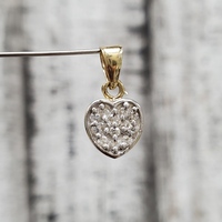 14K CZ Heart Shaped Pendant