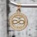 14K Infinity Symbol Circle CZ Pendant