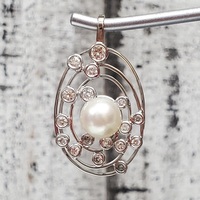 14K Diamond Pearl Pendant