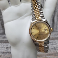'95 36mm 18K/SS Jubilee Fluted Bezel Gold Dial Rolex Watch