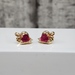 10K Synth Heart Ruby + CZ Earrings