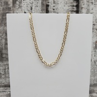 22" 14K Diamond Cut Figaro Link Necklace