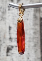 18K Fancy Long Orange Colored Stone Pendant