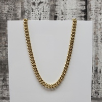 24" 10K Semi Solid Curb Link Necklace