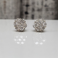 14K Cluster Screwbacks Diamond Earrings